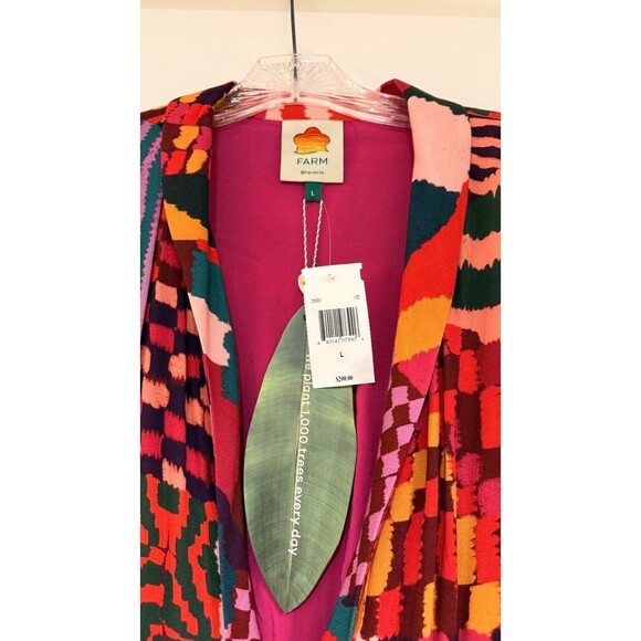 Farm Rio Red Abstract Patches Maxi Dress NEW - Picture 3 of 10